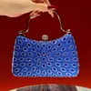 Bolso de Mano Transfronterizo Estilo Nuevo Incrustado de Diamantes, Bolso de Mano de Moda Europea y Americana para Mujer, Bolso de Noche, Bolso Cruzado con Cadena Exquisito para Mujer