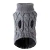 Suéter da Moda para Cachorro para Outono e Inverno, Nova Roupa para Pet, Cor Sólida, Tricô Trançado, Roupa Quente, Confortável
