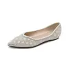 Sapatos Baixos Femininos Weiwei Girl 5933-22 Bico Fino Slip-On, Mocassins Estilo Fada com Strass e Bico Baixo, Solas Macias