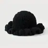 Chapéu de Pescador com Babados Tricotado à Mão Popular da Amazon Chapéu de Tricô Quente Fashion Desenho Animado Atacado
