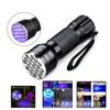 Linterna violeta de 21 LED con detector de agentes fluorescentes UV, lámpara detectora de dinero multifuncional, lámpara violeta con brillo para orina de mascotas y escorpión.