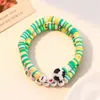 Moda Deportiva Transfronteriza Europea y Americana Más Vendida Balón de Arcilla Suave Cuentas Conjunto de Pulseras con Letras de Fútbol Fresco y Energético