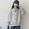Sudadera para Niña Primavera y Otoño 2026 Nueva Moda Infantil Cuello Solapa Atuendo de Otoño para Niños Mayores Pulóver Casual Manga Larga