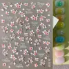 Adesivos de Unha Artística Embossados Flor de Cerejeira Cruzada Flores Pequenas Frescas 3D Adesivos Embossados DIY para Isqueiro Modelo SL