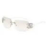 Gafas de sol retro sin montura de metal estilo europeo y americano para mujer, de alta gama, Y2K, para chica popular, baile callejero, protección solar