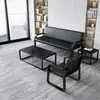 Juego de sofá y mesa de centro para apartamentos de alquiler, sillas de espera para recepción, sofá de tres plazas para recibir invitados, sofá de oficina sencillo