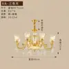 Lustre de sala de estar estilo americano todo em cobre, grande lustre principal retrô estilo europeu para sala de jantar e quarto, luminária decorativa de cristal de luxo para villa