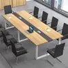 Mesa de conferência de escritório moderna minimalista, mesa longa, combinação de mesa e cadeira de escritório, bancada de treinamento para funcionários, mesa de negociação