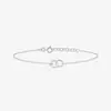Anel Duplo Círculo em Prata Esterlina S925 Pulseira Feminina, Joia de Mão da Moda e Simples Estilo Ins, Pulseira Feminina Feita Sob Medida