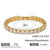 Pulseira de Zircônia Mais Vendida na Amazon para Mulheres Noiva Pulseira Totalmente de Diamante Acessórios de Casamento Pulseira Espessada Material Totalmente de Cobre