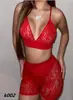 Popular Europeu e Americano Renda Vazada Transparente Push-Up Sutiã com Suspensório Conjunto de Lingerie Sexy Cueca Boxer Sexy
