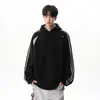Sudadera con capucha de peso pesado estilo americano de tres rayas para hombre y mujer, Nueva marca de moda de primavera y otoño 2026, Top holgado de moda para parejas