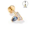 Aretes de Aleación de Titanio F136, Aretes Largos Finamente Tallados para Hélice Auricular, Piercings para Labio con Circonita, Joyería para Piercings Corporales de Titanio G23