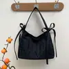 Bolso de Hombro con Letras Tailandesas de Colores Candy para Debajo del Brazo Bolso de Mano Nuevo de Moda para Mujer Bolso de Tela de Nylon de Alta Calidad con Lazo