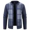 Cárdigan para Hombres de Mediana Edad y Mayores Temporada Otoño e Invierno Suéter Engrosado con Felpa Ropa Exterior para Hombre Abrigo de Papá