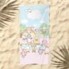 Toalha de Praia Popular Transfronteiriça Sanrio Kuromi com Estampa de Desenho Animado, Toalha de Banho Gatinha Kitty, Toalha de Secagem Rápida para Natação na Beira-Mar