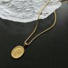 Cadena de clavícula de acero de titanio, joyería con diseño de rosa de alto sentido, no se desvanece fácilmente, collar al por mayor