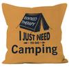Almohada cuadrada con patrón de camping al aire libre, almohada de algodón PP, cojín de silla de felpa corta, almohada de lino, cojín de silla de estilo ins
