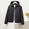 Chaqueta corta para mujer 2026 primavera y otoño nuevo estilo, con capucha, versátil, a la moda, cortavientos casual para exteriores de manga larga