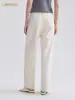 Pantalones Casuales Nuevos de Otoño e Invierno para Mujer de Lona Color Sólido Versátiles Elásticos Cintura Natural Ropa de Trabajo Pantalones Rectos Simples