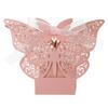 Fábrica de origen transfronteriza Caja de dulces de chocolate blanco ahuecada con láser para boda Cartón de rosa y mariposa en stock