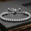Pulsera de Venta Caliente Set Pulsera de Cordón Ajustable Circonita Blanca Hombres Nicho Fila Única de Pedrería Doble Fila de Pedrería Joyería de Mano Amazon