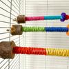 Perico pequeño cuerda de sisal soporte palo madera de manzano soporte para pájaros columpio escalera de trepar juguete para morder muela