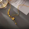 Moderna Cadena para Clavícula Popular en Transmisión en Vivo Buda Gordito de Paz y Alegría Collar Dorado con Cadena Versátil de Estilo Chino Nuevo de Lujo Ligero de Alta Gama