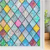 Película de Vidrio de Flor Colorida Electrostática, Película Aislante para Ventana Transmitente de Luz, Pegatina Decorativa Láser Arcoíris de Protección Solar al por Mayor