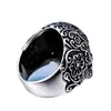 Steel Warrior Joias Europeias e Americanas Atacado Anel Masculino de Caveira Esculpida em Aço Titânio Anel de Dedo Exagerado Personalidade
