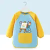 Bata de Pintura Infantil, Delantal de Pintura Artística, Babero para Comer de Bebé, Guardería Cinta Mágica Impermeable Ropa para Usar al Revés