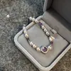 Pulseira Pérola Roxo Rosa Luxo Leve Nicho de Alta Qualidade Zircônia Açucarada Joia de Contas Nova Chinesa Feminina