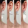 Pendientes de Plata Pura S999 con Moissanita Color D y Perla Swarovski, Pendientes de Estilo Lujo Ligero y de Gama Alta, Pendientes de Plata Pura 999