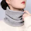 Bufanda de Punto de Bambú de Color Puro para Otoño e Invierno, Cubrecuellos Grueso Caliente con Forro Polar Unisex para Ciclismo, Protector de Cuello, Bufanda de Poner