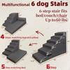Escada Elevada A3 para Cães Grandes, Espessada e Resistente, Adequada para Camas Altas, Proteção das Articulações, Antiderrapante, Escada de 6 Degraus para Animais