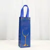 Bolsa de Regalo de Tela No Tejida para Vino Tinto Transfronteriza Bolso de Mano para Vino con Impresión de Copas de Vino Impermeable Laminado Bolsa para Vino Venta al por Mayor en Stock