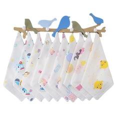 Produtos de algodão Thinking Frog Pacote com 4 unidades 25*25cm Gaze de alta densidade de camada dupla Toalha quadrada para bebê Lenço Toalha de lavagem de rosto Toalha de alimentação