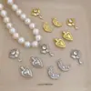 Cor Dourada Real Banhada Cor Preservada Asas de Anjo Lua Varinha Mágica Coração Gota d'Água Pingente de Zircônia Pingente DIY Acessórios Feitos à Mão