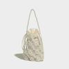 2024 Novo Estilo Florestal Literário e Artístico Bolsa Satchel de Alto Nível Bolsa Tecida com Pérolas Design Recortado com Miçangas Bolsa Transversal de Ombro Único