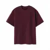 Camisa de manga corta pesada desgastada de 430 g (Hilo doble de 16 hilos) camiseta de moda con cuello redondo, casual y cómoda con diseños estampados y bordados