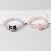 Par de Pulseiras Magnéticas de Contas Sanrio Cristal Transparente Desenho Animado Casal para Namorado Celebridade Online Namoradas Pulseira Fofa