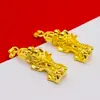 Collar Colgante Pixiu Chapado en Oro de 18 Quilates para Mujer Cadena de Clavícula Pixiu Imitación Oro Celebridad de Internet Joyería Chapada en Oro de Aleación