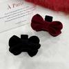Pinza Vintage de Terciopelo para Flequillo Pinza de Agarre Pequeña Roja con Lazo de Princesa Pinza de Tiburón para Flequillo de Ocho Caracteres Pinza Lateral Linda Femenina