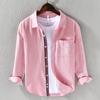 Camisa Oxford de manga larga estilo japonés para hombre, informal, juvenil, artística, holgada, combinable y a la moda, 9021