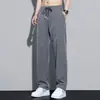 Pantalones rectos casuales para hombre, pantalones delgados de otoño, leggings modernos de estilo coreano, pantalones deportivos sueltos de seda helada, transfronterizos