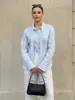 Camisa tie-dye feminina transfronteiriça, estilo europeu e americano, novo modelo outono e inverno 2026, blusa cardigã de fita, camisa feminina de algodão puro slim-fit para o trabalho