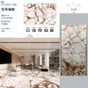 Laje de rocha premium Foshan 1200*2400 para sofá de sala de estar e parede de fundo de TV, laje de rocha brilhante tipo jade