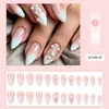 Consejos para Uñas Artísticas Navideñas Uñas Portables Rosa Nude Degradado Perla Ratán Uñas Almendra Moda Sencilla Pegatinas para Uñas Postizas
