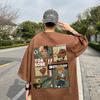 T-shirt branca marca de moda masculina verão americano high street bottoming shirt manga curta roupas masculinas hiphop meia manga t-shirt