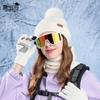 Set de tres piezas de gorro, bufanda y guantes de invierno, moda coreana, gorro de lana tejida, gorro para mujer para exteriores, cálido, con protección para las orejas